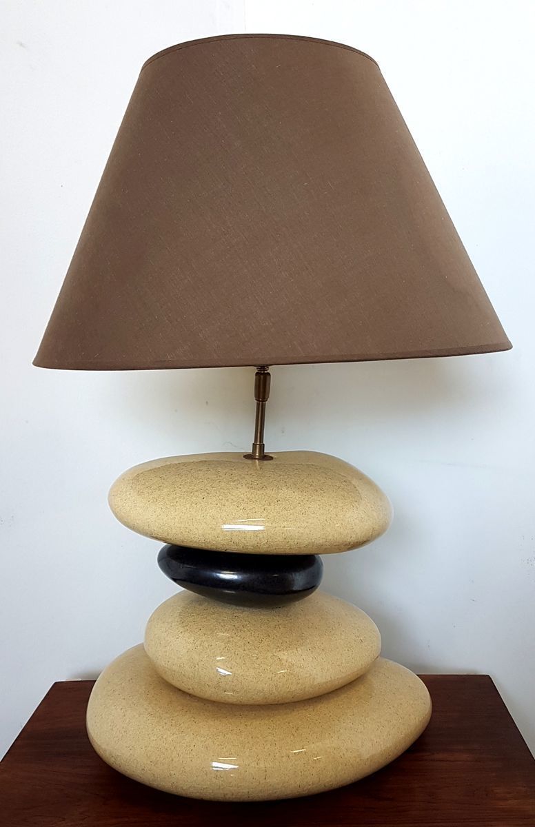 Large Ceramic Table Lamp By Francois Pebble table lamp ceramic François