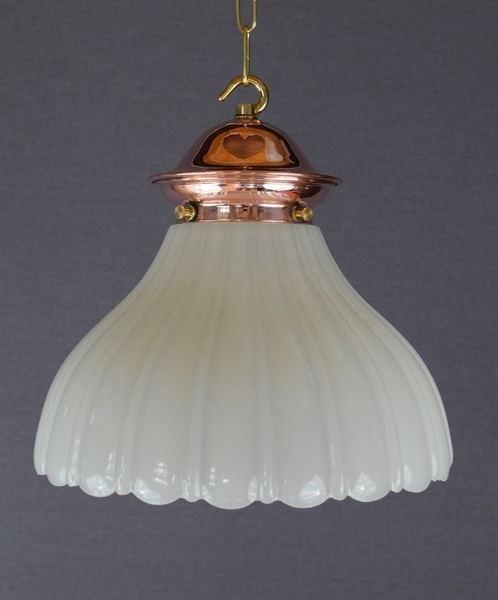 Large Moonstone Glass Pendant Light Copper Gallery Featuring Cut