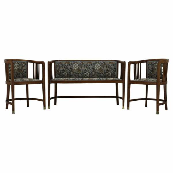 1900s Set Of Viennese Secession Sofa And Armachairs In The Style Of Josef Maria photo furniture