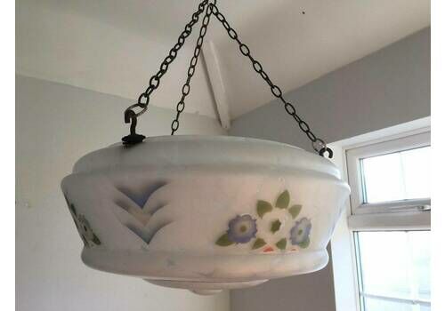 1930s Vintage Glass Ceiling Light Shade