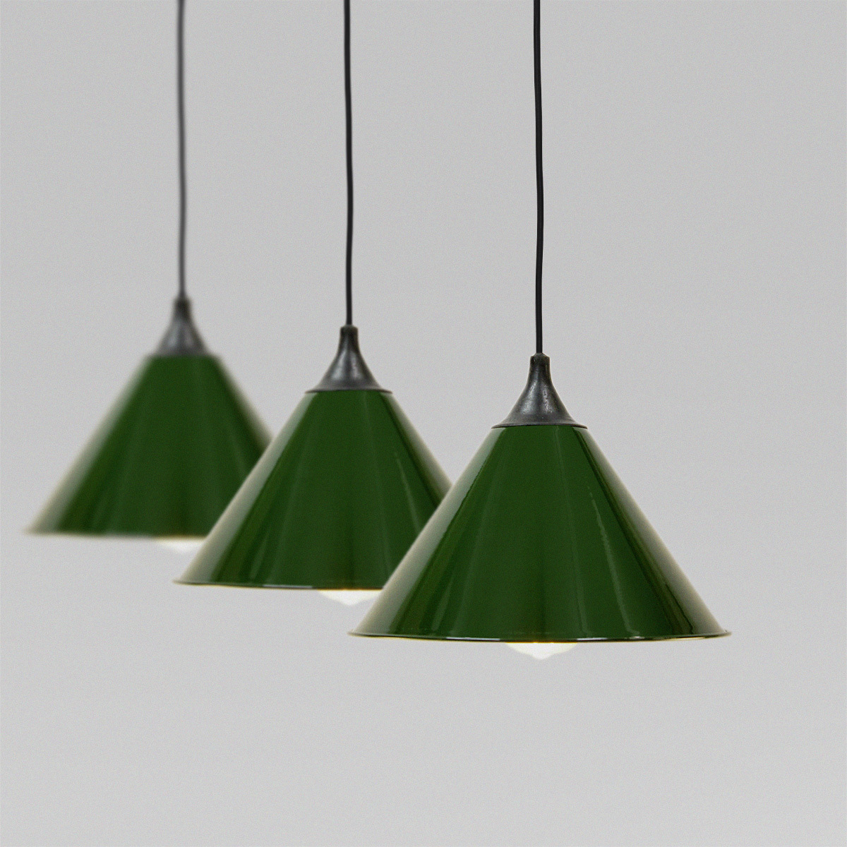 3 Reclaimed British Army Military Vintage Industrial Pendant Light Lamps Reserved For Charlie