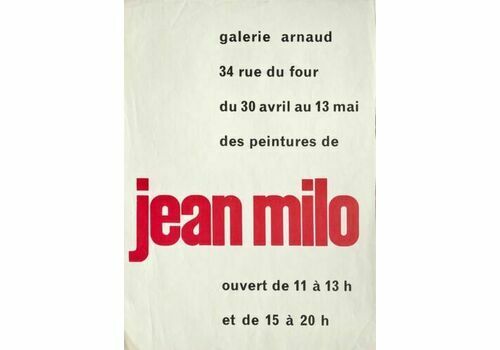 Exhibition Poster Gallery Jean Robert Arnaud 1955 Paris Jean Milo Van Gindertael