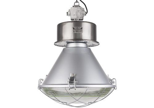 Large Industrial Factory Loft Pendant Lamp From Poland In Silver Finish