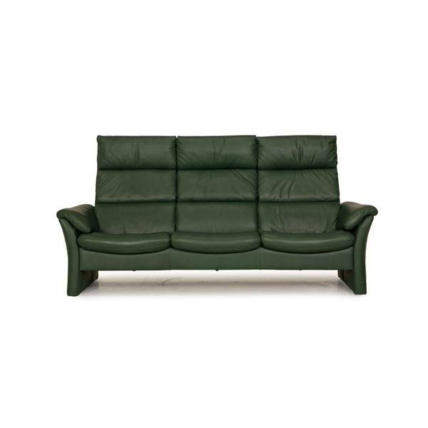 Himolla Zerostress Leather Three Seater Green Sofa Vinterior