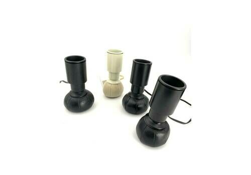 Gino Sarfatti, Arteluce, 4 Black & White Table Lamps Iconic Mod. 600/C, 1966