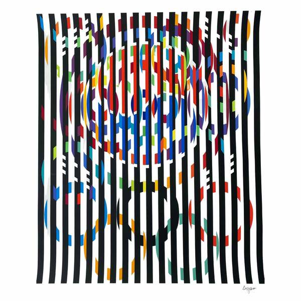Yaakov Agam. “Message Of Peace” Screenprint Signed 1988