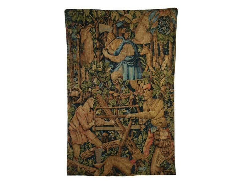 Vintage French Tapestry Wall Hanging Les Gobelins By Jp Paris France