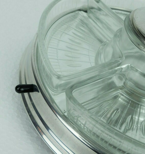 Art Déco Lazy Susan Relish Server 5 Piece Set On Rotating Tray photo furniture