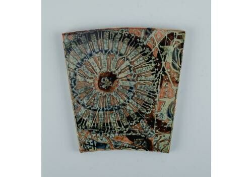 Royal Copenhagen, Six Baca Faience Tiles With Patterned Glaze. Model 869/3813.