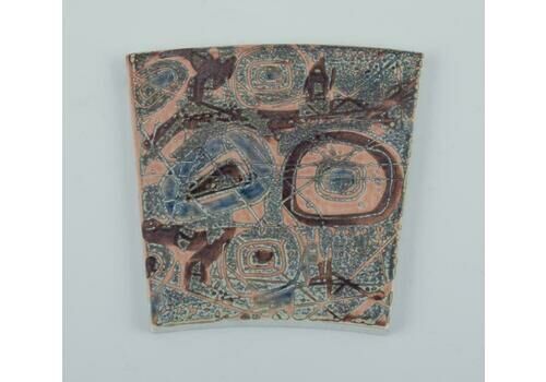 Royal Copenhagen, Six Baca Faience Tiles With Patterned Glaze. 1970s