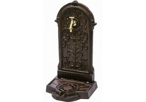 Antique Style Wall Fountain Cast Aluminum Sink Brown Height 64cm