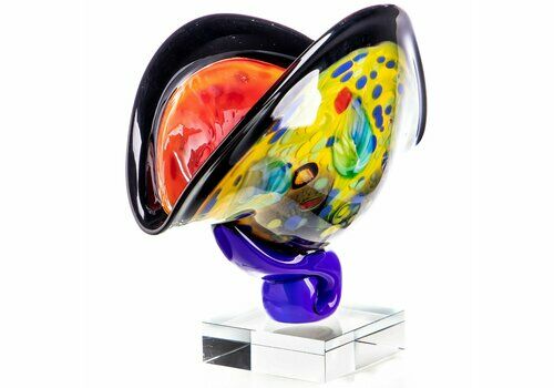Exclusive Glass Bowl Made By Hand In The Style Of Venetian Murano Glass