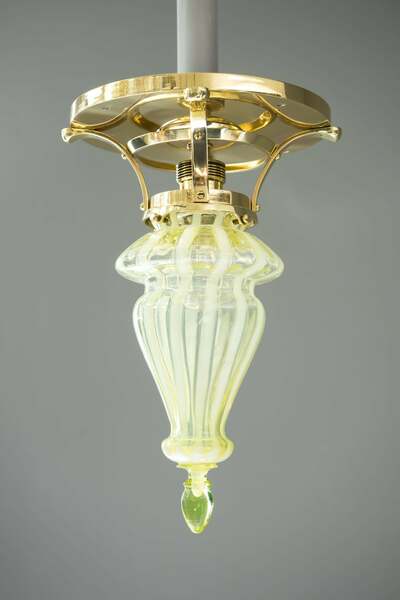 Art Deco Ceiling Lamp With Opaline Glass Shade, Circa 1918 photo furniture