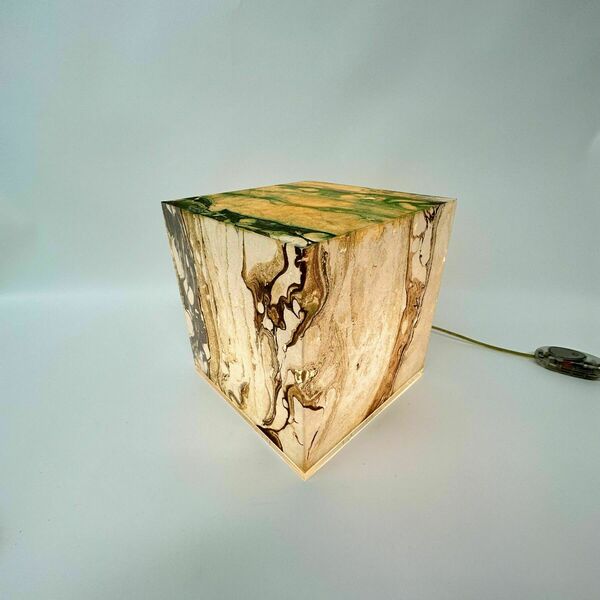 Mid Century Design Lucite Cube Table Lamp , 1970’s