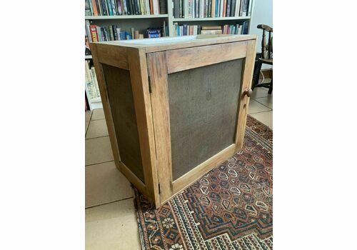 A Victorian Painted And Stripped Pine Meat Cupboard