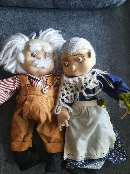 Oma Granny Grandma Opa Grandpa Vintage Dolls Set Vinterior