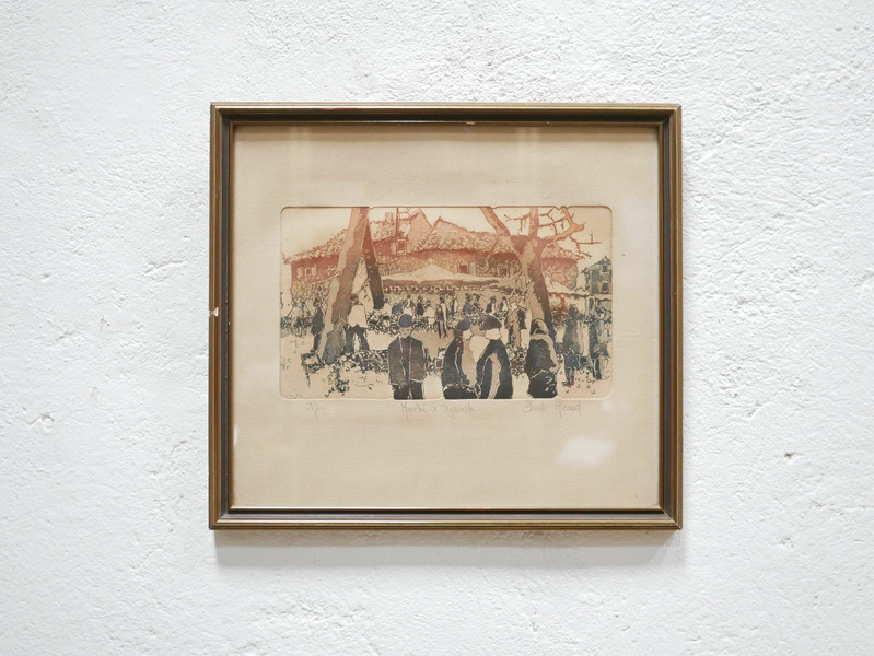 Old Lithograph Signed Claude Micaud
