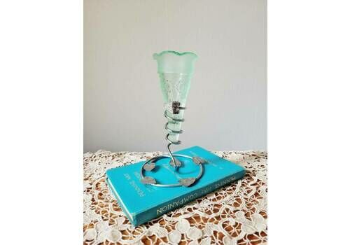 Art Deco Bagley Green Epergne/Posy Vase In Stand Pattern 3187