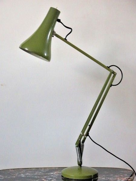 green anglepoise lamp