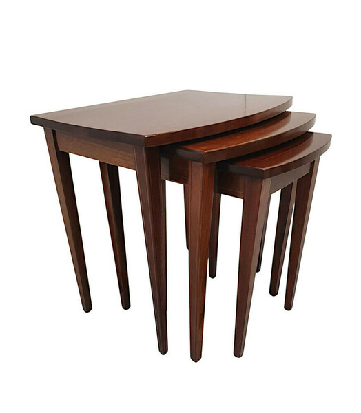 A Fabulous Mid 20th Century Set Of Inlaid Nest Of Tables