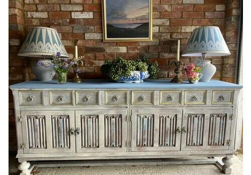 White Indian Sideboard, 1920s, Vintage