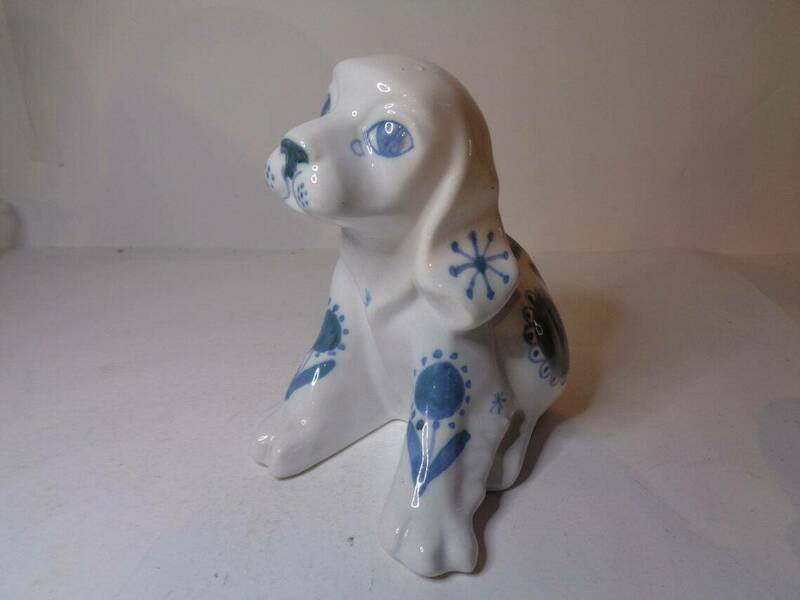 Rye Pottery Doggy Piggy Bank Handpainted Vintage Vinterior