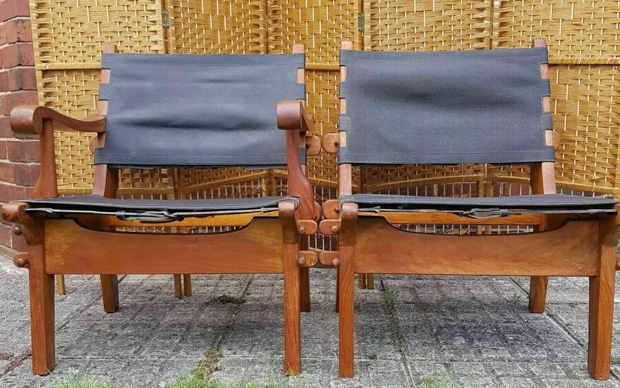 Safari Chair By Angel Pazmino Rosewood And Leather Mid Century Vintage 60s. Angel I. Pazmino Vinterior