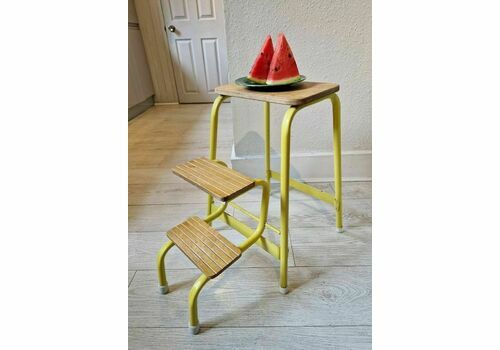 Vintage Step Stool Yellow Mustard Colour