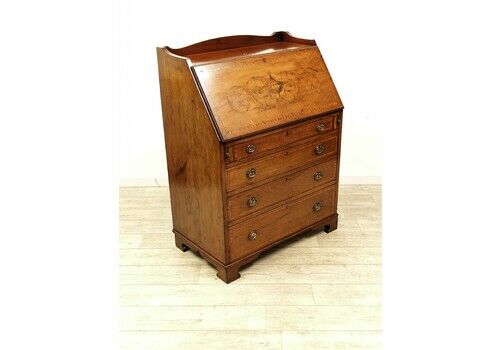 Antique Edwardian Adams Revival Solid Mahogany Inlaid Bureau Chest