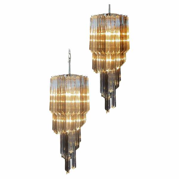 Sophisticated Murano Chandeliers – 54 Quadriedri Prisms