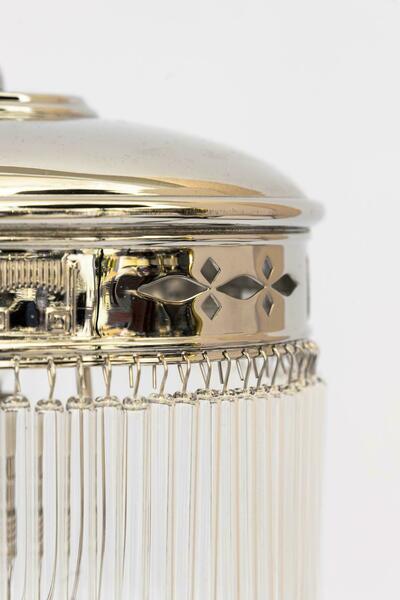 Art Deco Nickel   Plated Table Lamp With Glass Sticks Vienna Around 1920s photo for sale