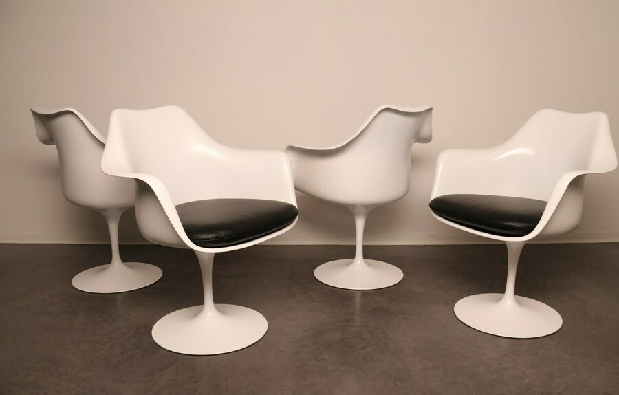 Tulip Dining Chairs With Armrests By Eero Saarinen For Knoll Us