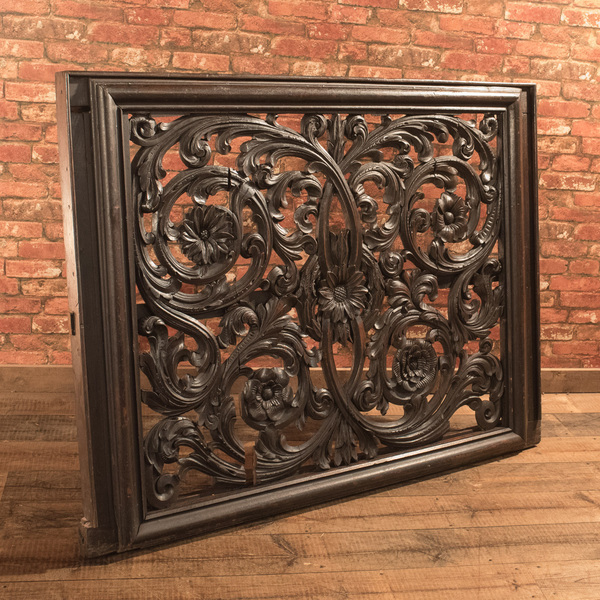 Antique Carved Wall Panel, Victorian Decorative Carving, Large, Oak