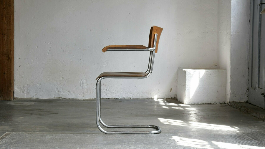 Dark Brown Vintage Bauhaus Cantilever Chair, Model S 43 F