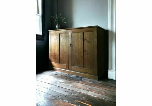 Antique Solid Pine School Cupboard Hall Toy Storage Kitchen Cabinet