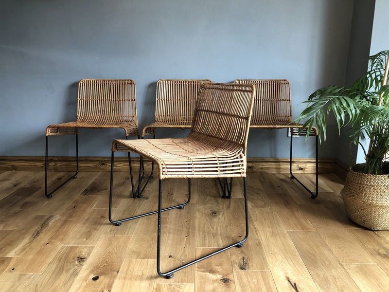 Vintage Cane Retro Dining Chairs Set Of Four Unusual Boho Scandi - Retro Cane Dining Chairs Vintage Cane Retro Dining Chairs Set Of Four Unusual Boho Scandi - Retro Cane Dining Chairs