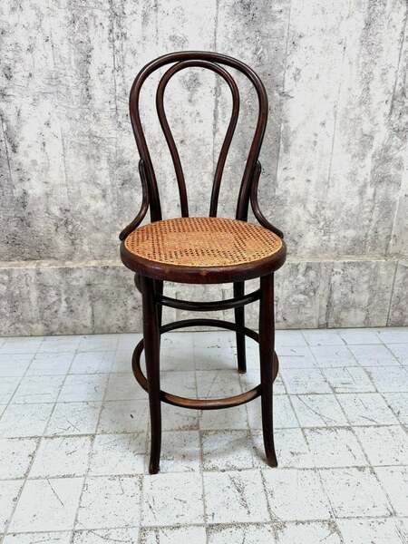 Thonet High Cane Bentwood Bar Chair Thonet Vinterior