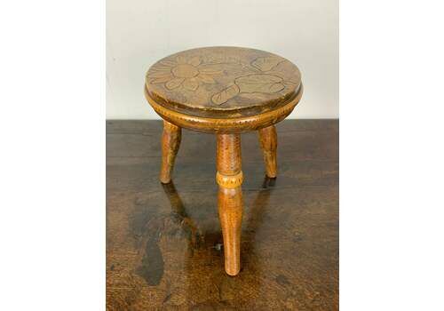 A Floral Masterpiece: Antique Carved Flower Stool