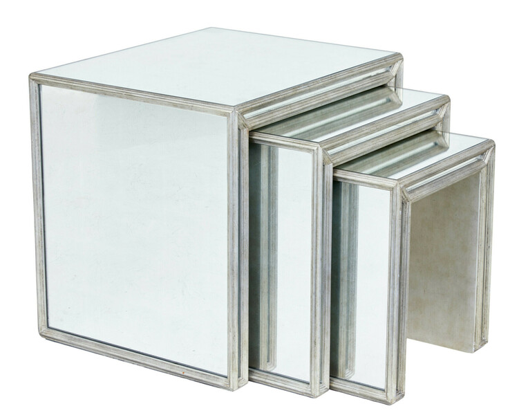 Nest Of 3 Mirrored Occasional Tables