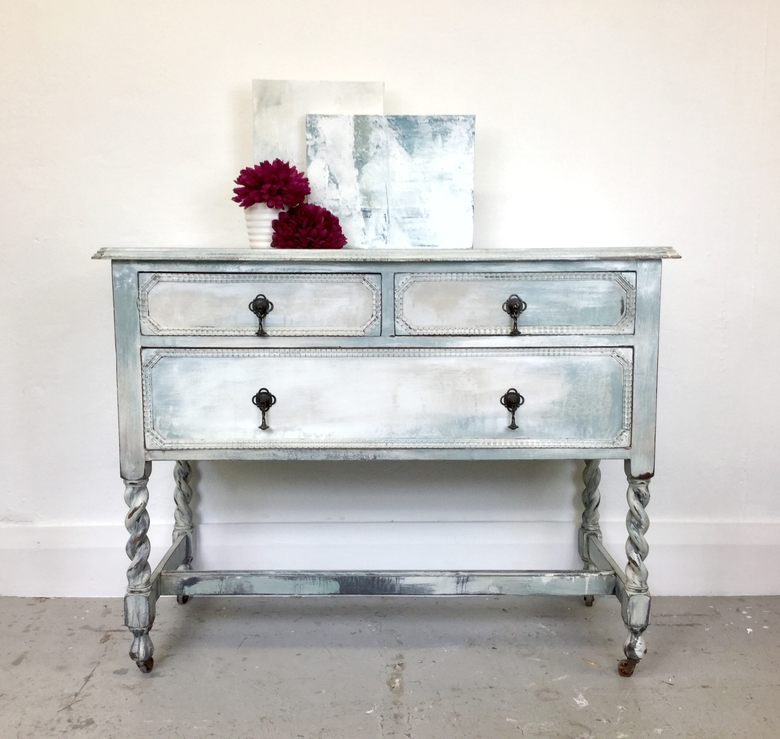 Hand Painted Chest Of Drawers Vintage Drawers Bedroom Storage