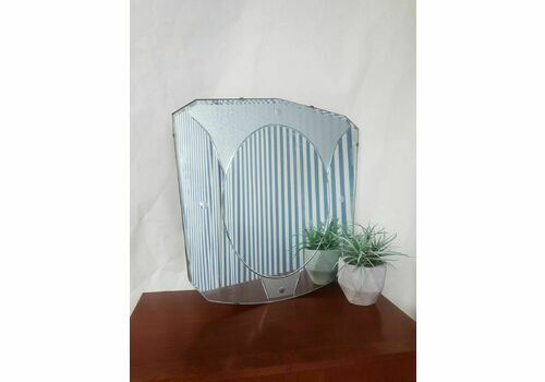 Vtg Antique Early Mid Century Art Deco Over Mantle Wall Bevelled Mirror