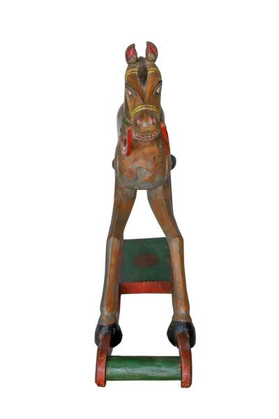Antique Indian Handcrafted Rajasthani Wooden Rocking Horse – Early