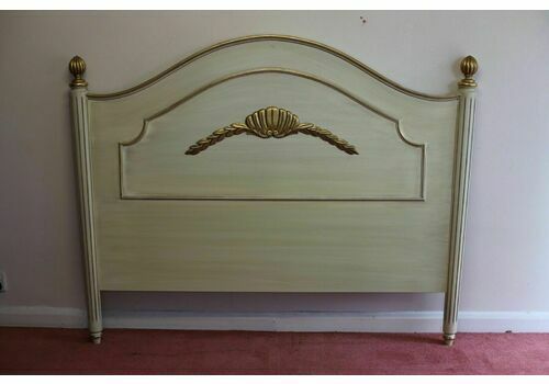 French Style White Ash Painted Double Bedhead