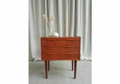 Vtg Mid Century Danish Small Teak Chest Drawers Compact Sideboard Scandi R229