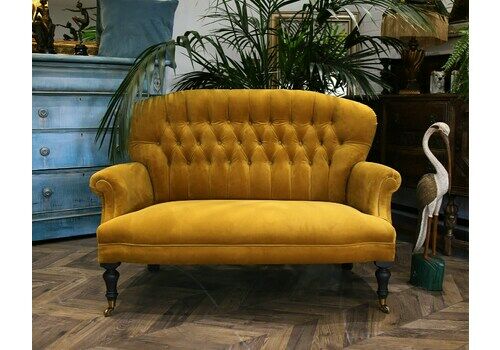 Beautiful Mustard Velvet Sofa, 1930s