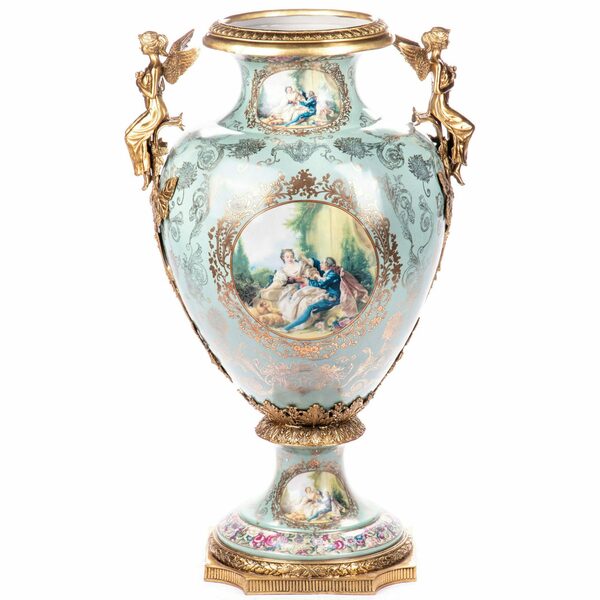 Exquisite Antique Style Porcelain And Bronze Floor Vase Vinterior