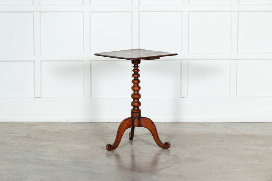 Irish 18thc Cherry Bobbin Tea Side Table photo vintage