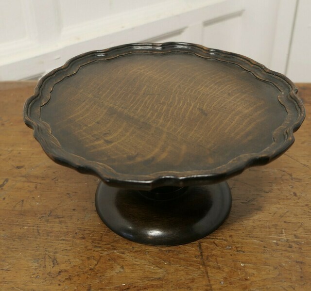 Art Deco Oak Lazy Susan Tazza
