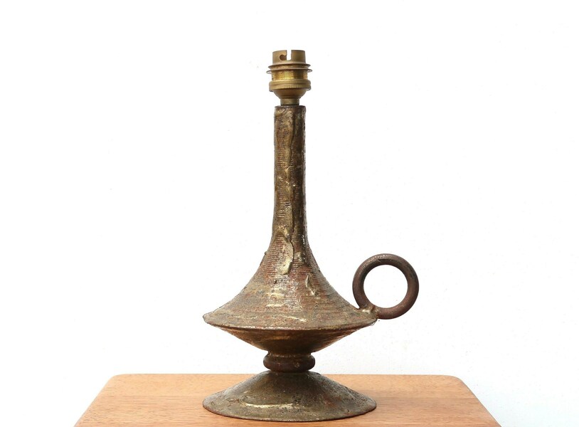 Metal Table Lamp By Max Bré, 1960s / Boho Chic, Folk, Bohemian