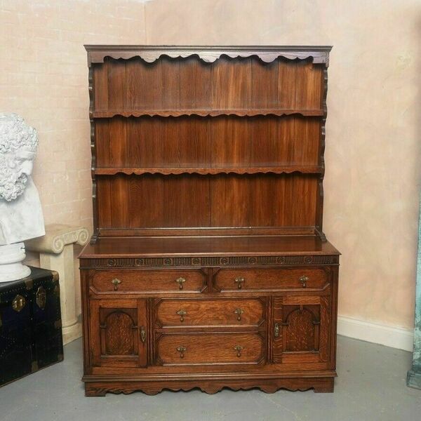 Antique Oak Kitchen Dresser, 1900s Vinterior